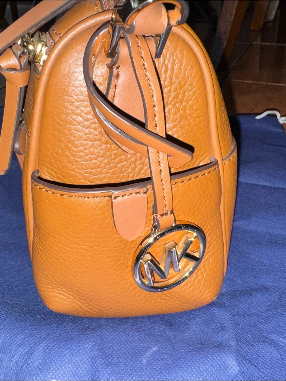 Michael Kors Tan Pebbled Leather Mini Crossbody